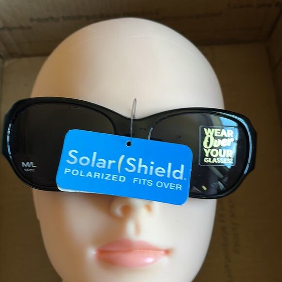 Solar Shield Fits Over Polarized Sunglasses Black M/L - Picture 4 of 9